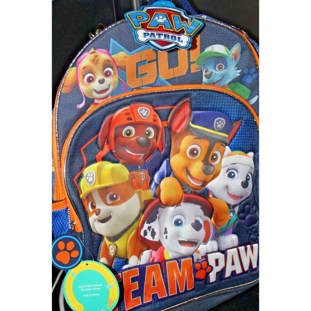 Paw Patrol Go Team Paw 16" Backpack Brand New! Bright & Fun!